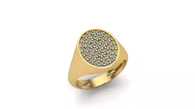 Anel chancela cravado 