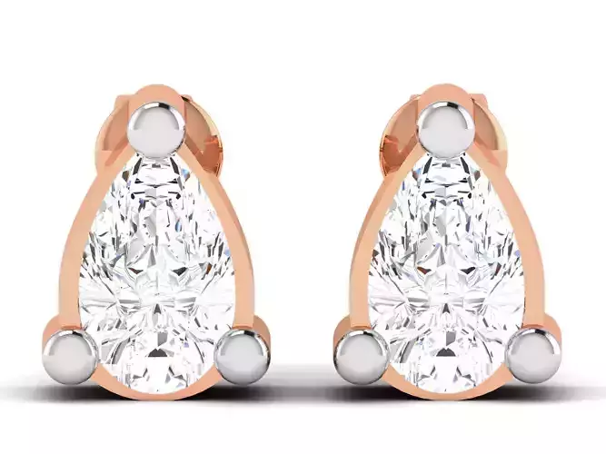 Women studs earrings 3dm render detail