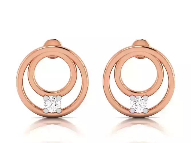 Women studs earrings 3dm render detail