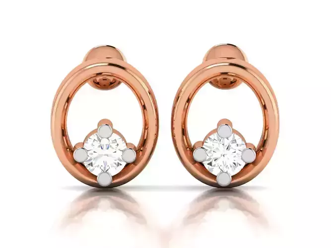 Women studs earrings 3dm render detail