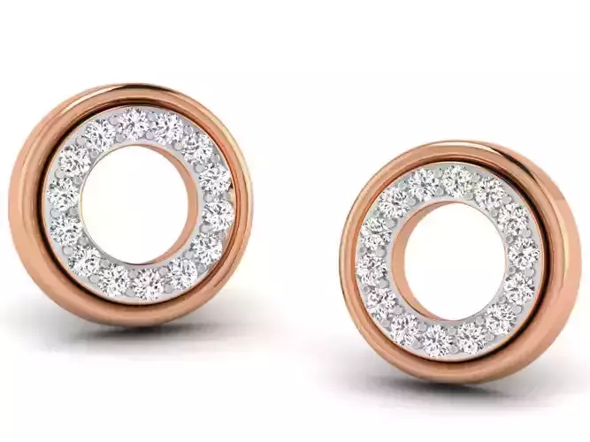 Women studs earrings 3dm render detail