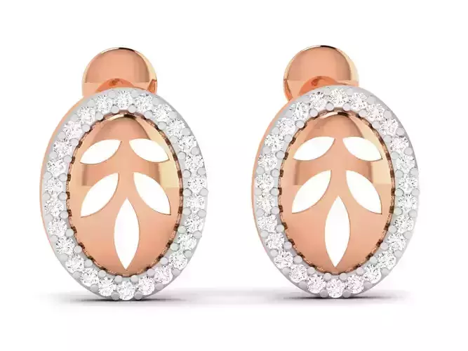 Women studs earrings 3dm render detail