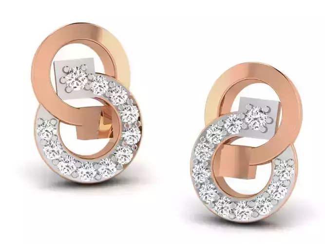 Women studs earrings 3dm render detail