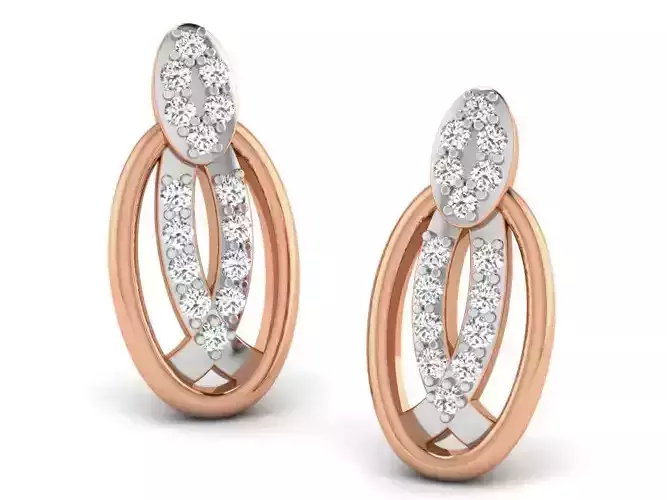 Women studs earrings 3dm render detail