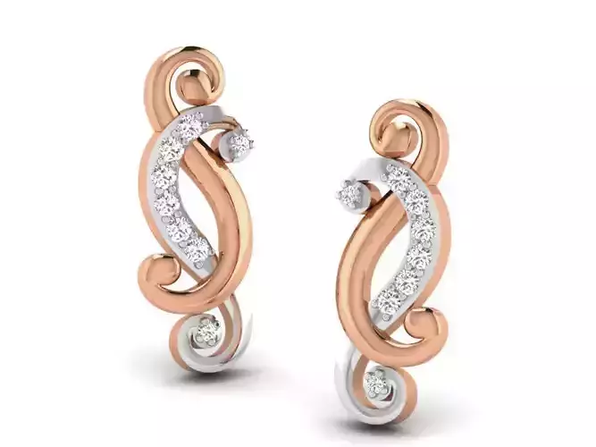 Women studs earrings 3dm render detail