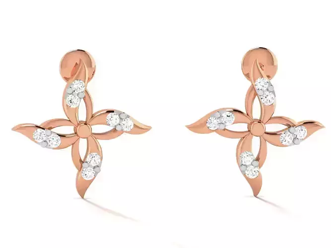 Women studs earrings 3dm render detail