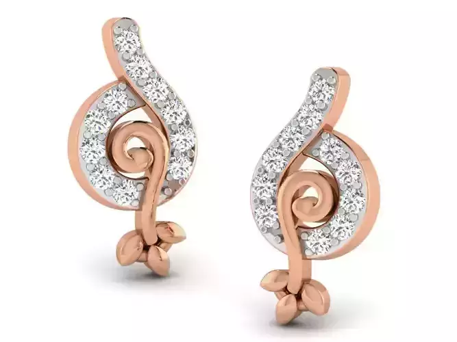 Women studs earrings 3dm render detail