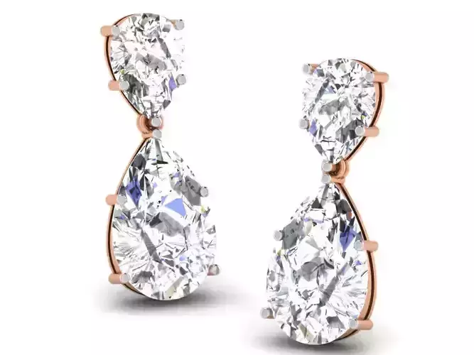 Women drop earrings 3dm render detail