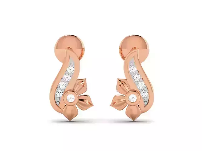 Women studs earrings 3dm render detail
