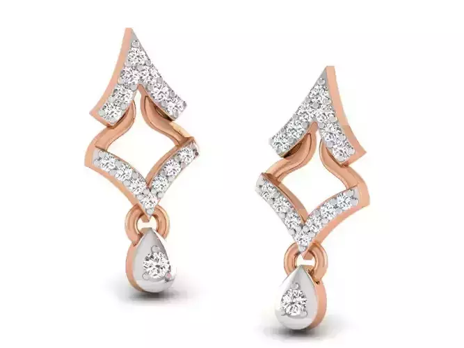 Women drop earrings 3dm render detail