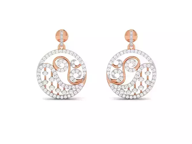 Women studs earrings 3dm render detail