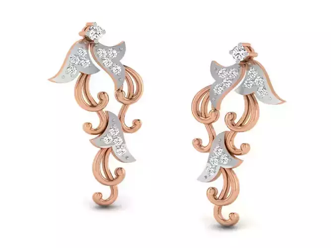 Women studs earrings 3dm render detail