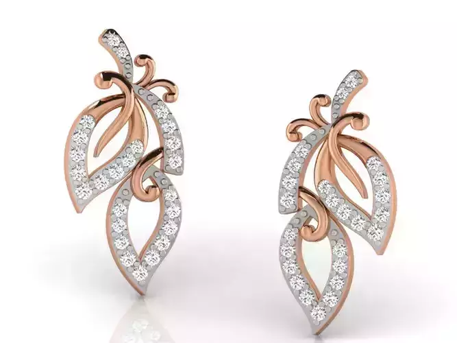 Women studs earrings 3dm render detail