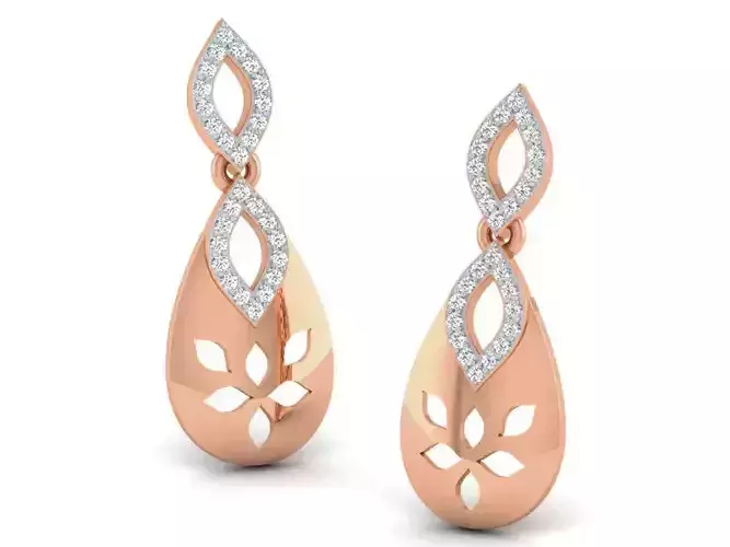 Women studs earrings 3dm render detail