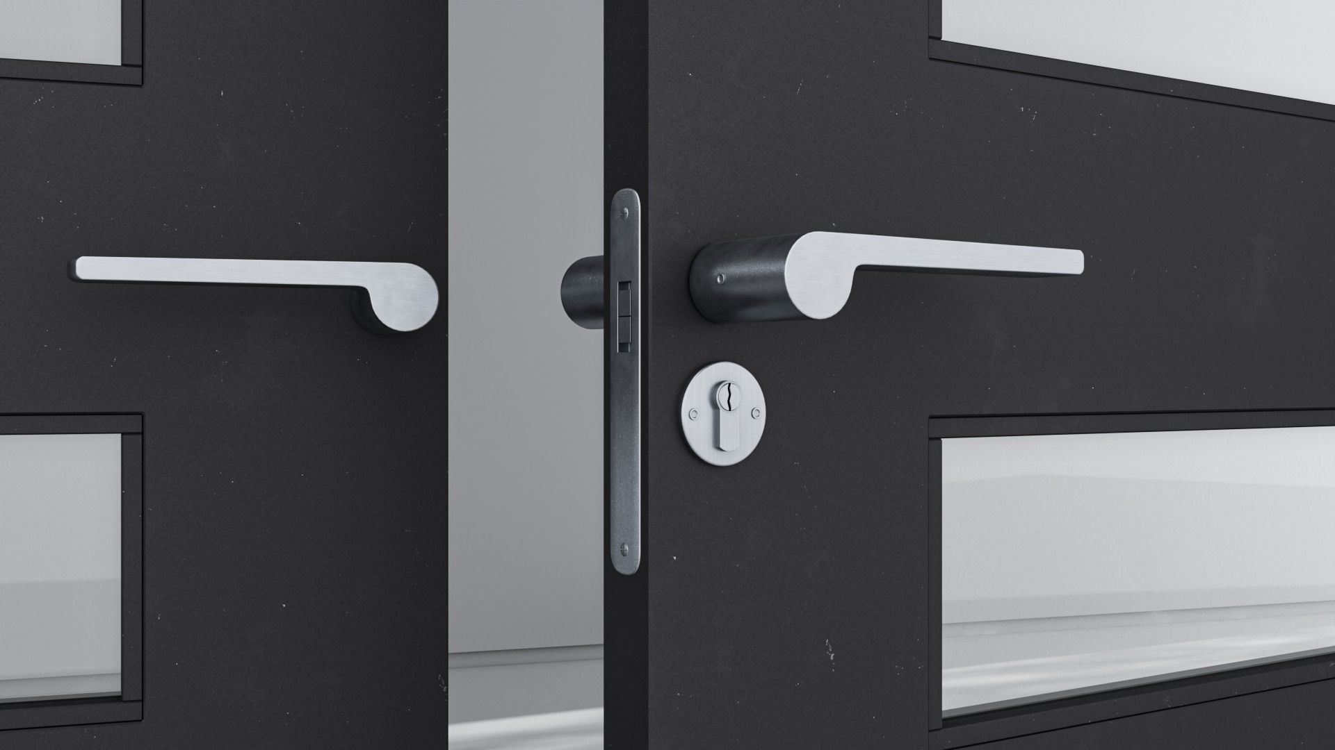 Aluminium door 99 3D model_4