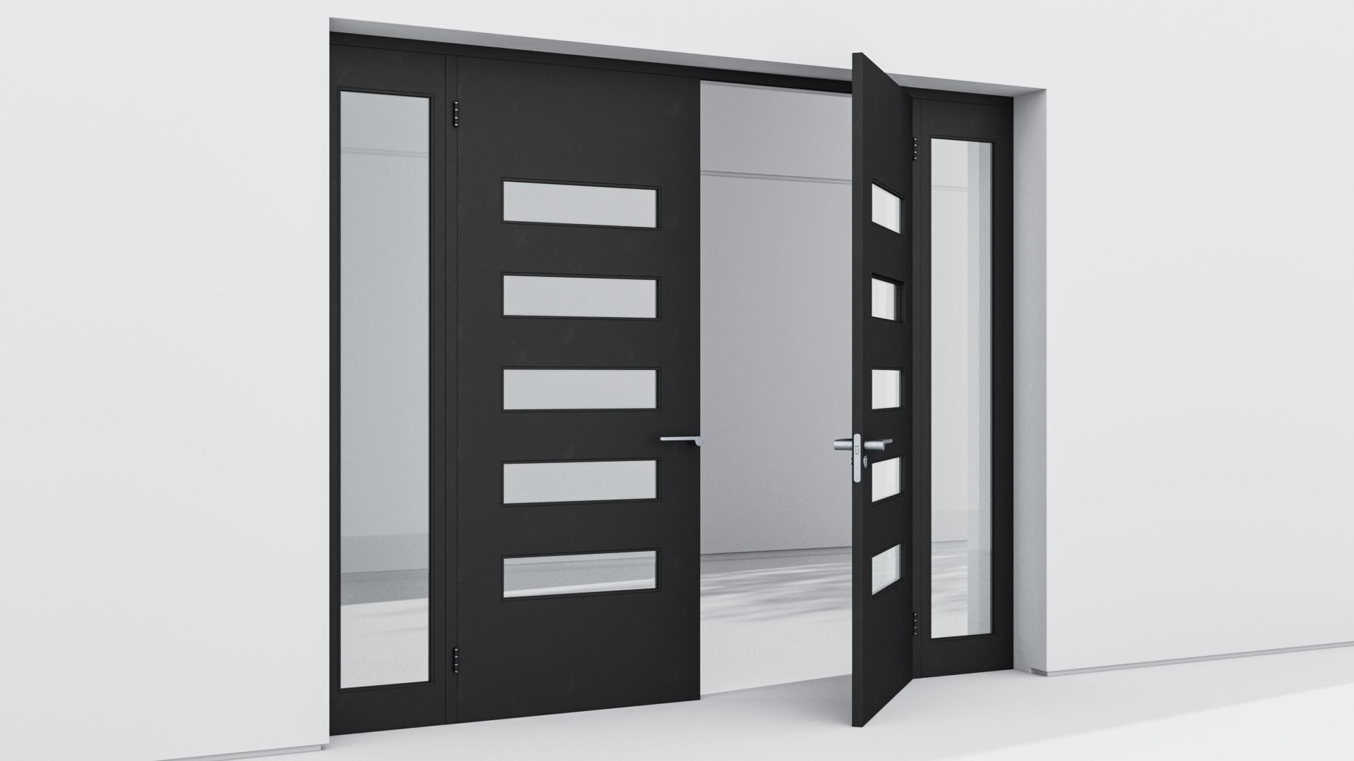 Aluminium door 99 3D model_3