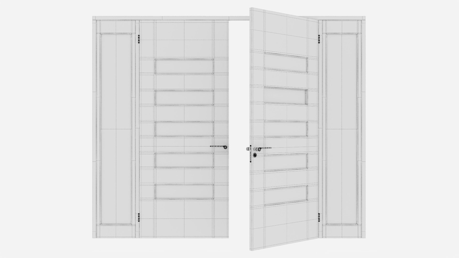 Aluminium door 99 3D model_6