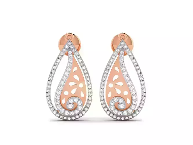 Women studs earrings 3dm render detail