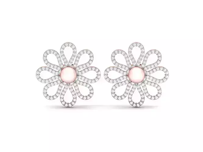 Women studs earrings 3dm render detail