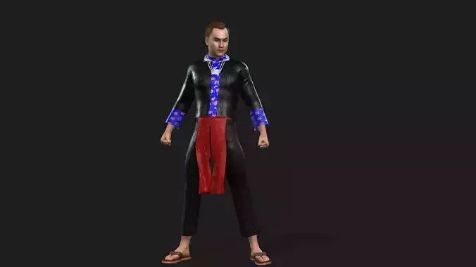 Clothes for hmong men 3D model
