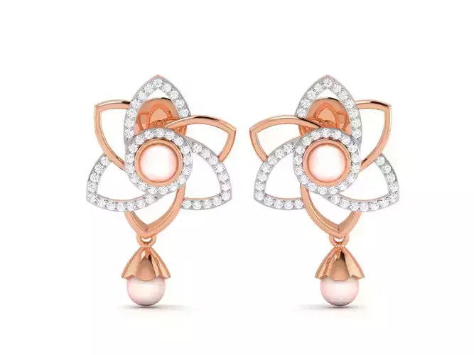 Women drop earrings 3dm render detail