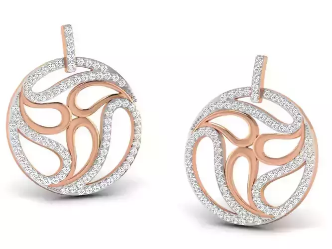 Women drop earrings 3dm render detail