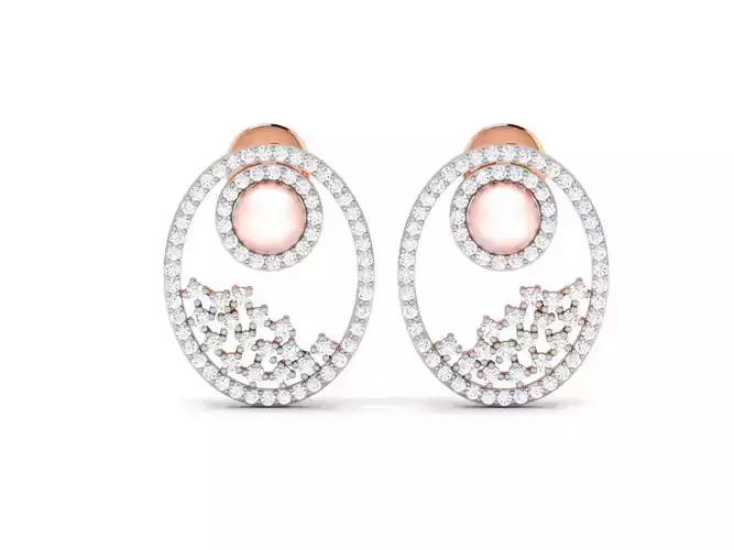 Women studs earrings 3dm render detail