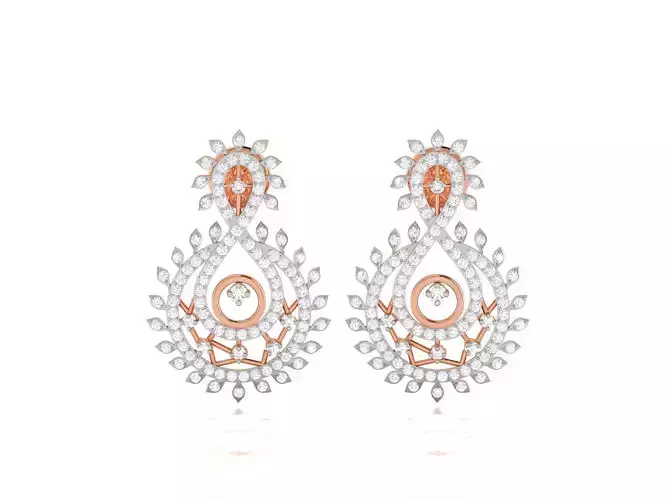 Women studs earrings 3dm render detail