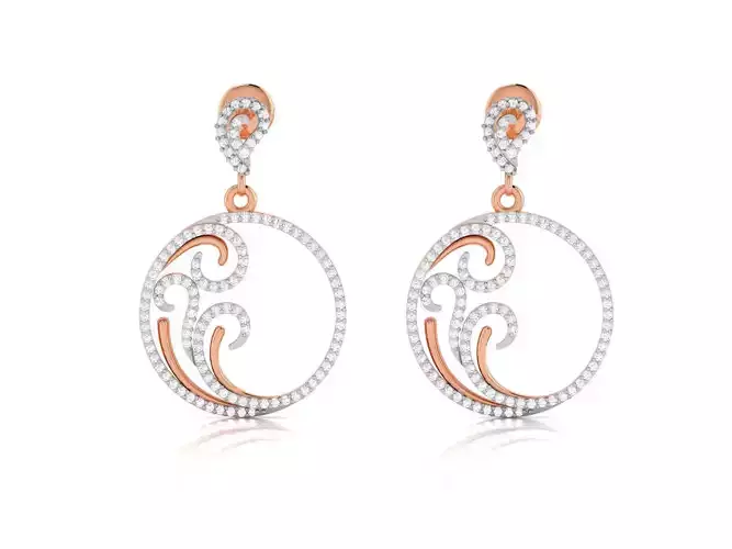 Women drop earrings 3dm render detail