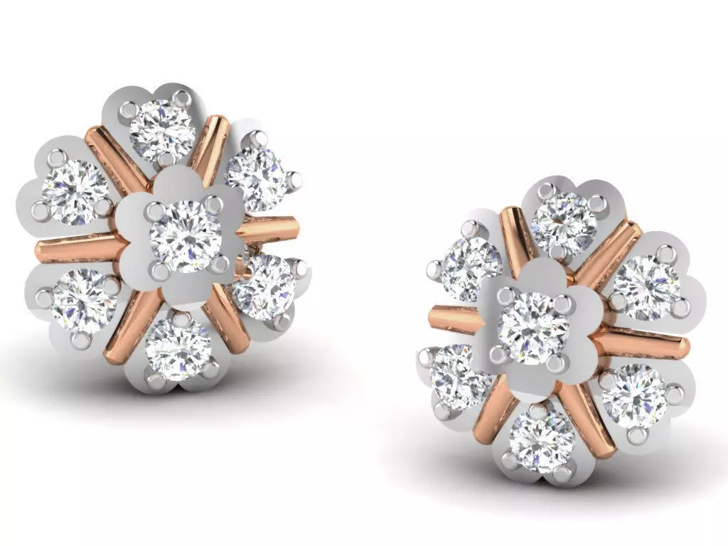 Women studs earrings 3dm render detail 3D print model_0