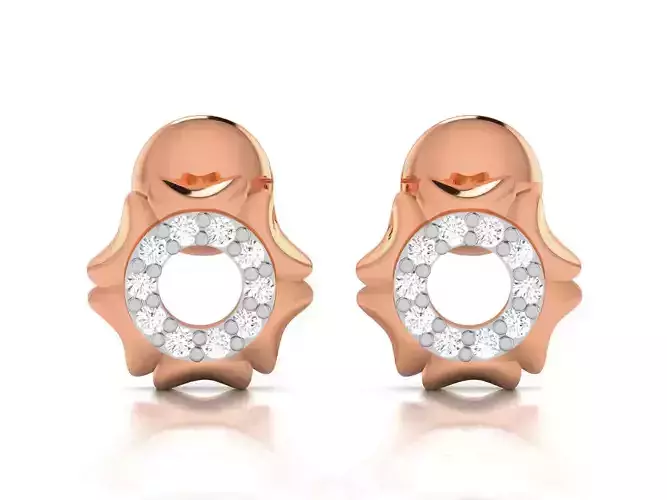 Women studs earrings 3dm render detail