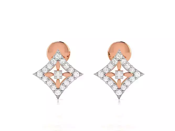 Women studs earrings 3dm render detail