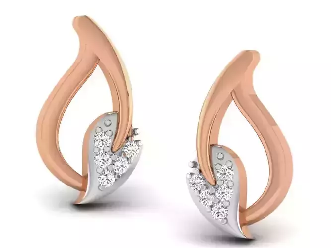 Women studs earrings 3dm render detail