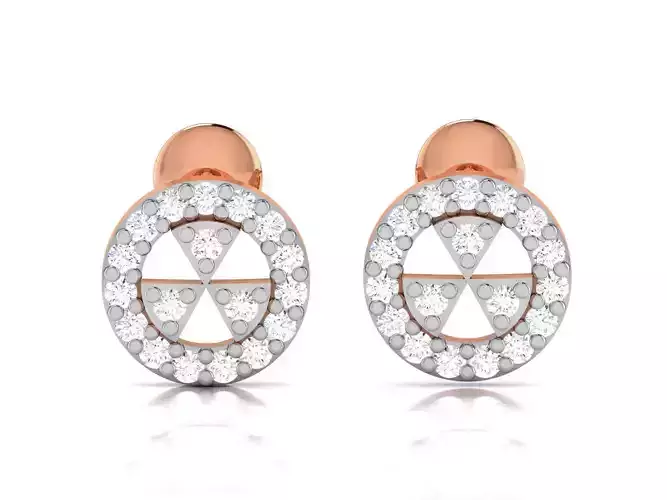 Women studs earrings 3dm render detail