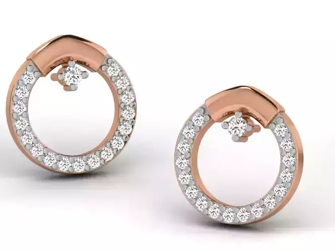 Women studs earrings 3dm render detail