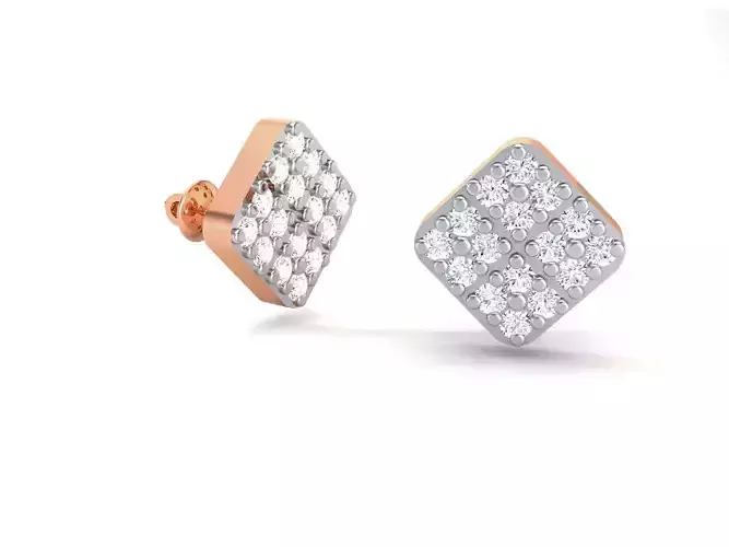 Women studs earrings 3dm render detail