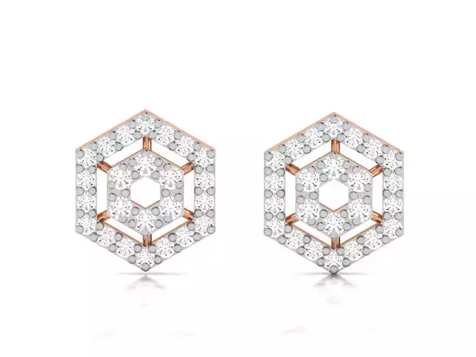 Women studs earrings 3dm render detail