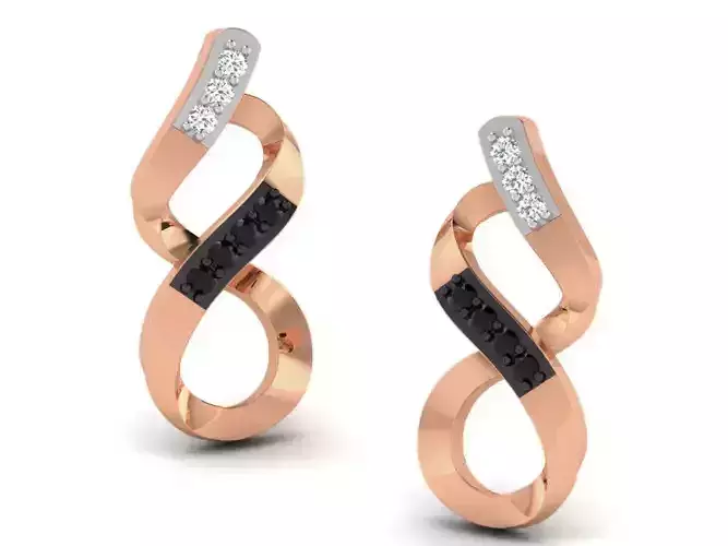 Women studs earrings 3dm render detail