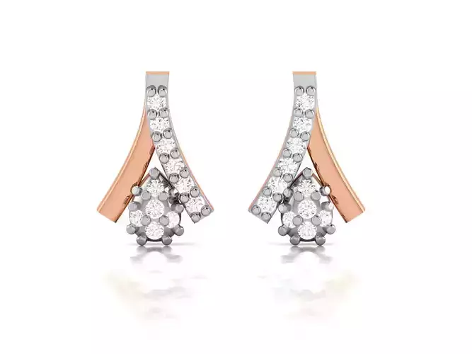 Women studs earrings 3dm render detail