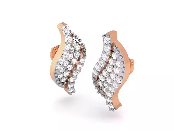 Women studs earrings 3dm render detail