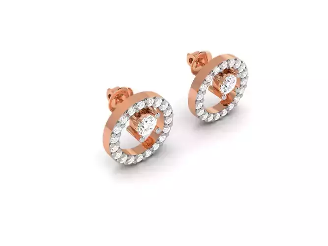 Women studs earrings 3dm render detail