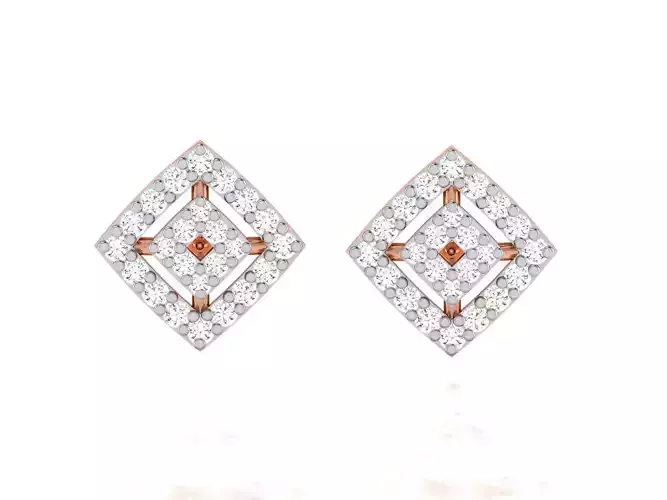 Women studs earrings 3dm render detail