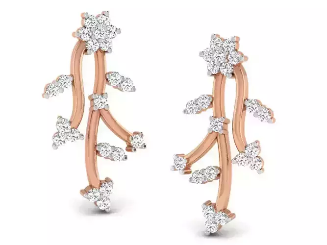 Women studs earrings 3dm render detail