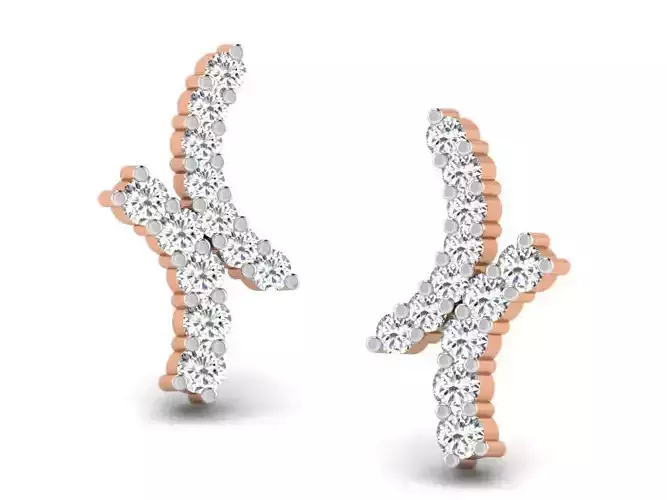 Women studs earrings 3dm render detail