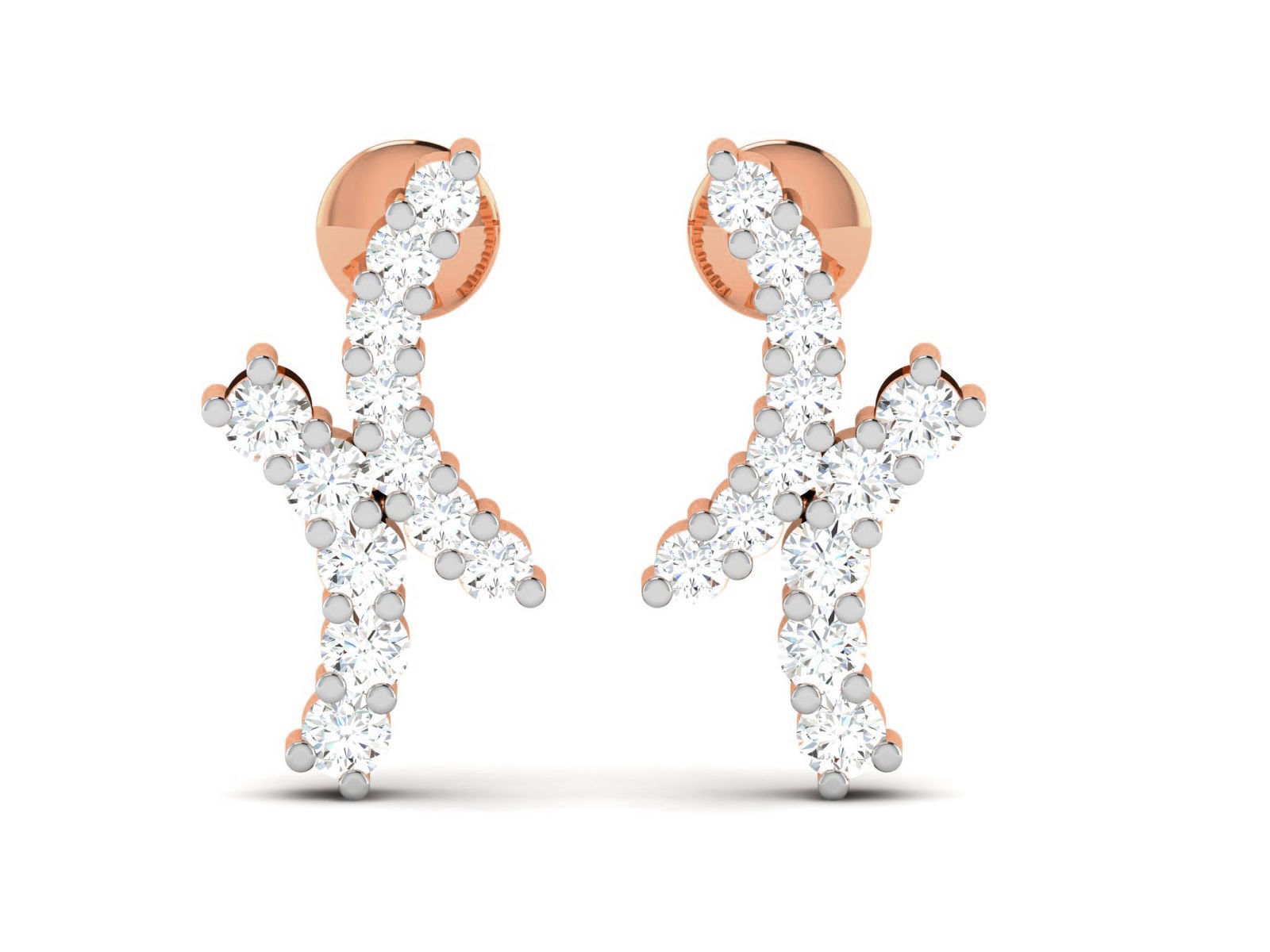 Women studs earrings 3dm render detail 3D print model_3