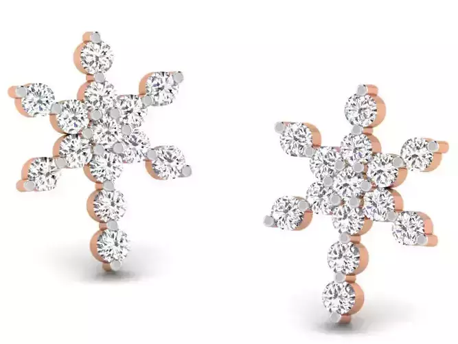 Women studs earrings 3dm render detail