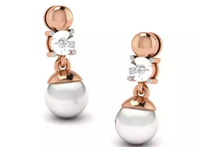 Women drop earrings 3dm render detail