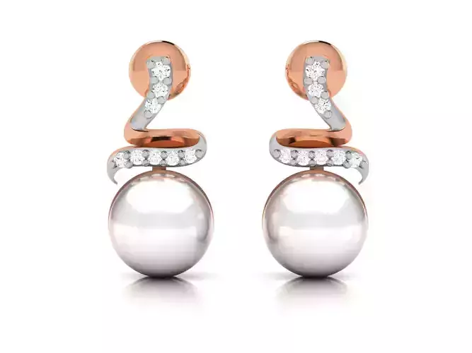 Women studs earrings 3dm render detail