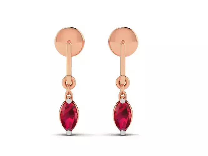 Women drop earrings 3dm render detail