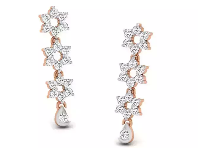 Women long earrings 3dm render detail